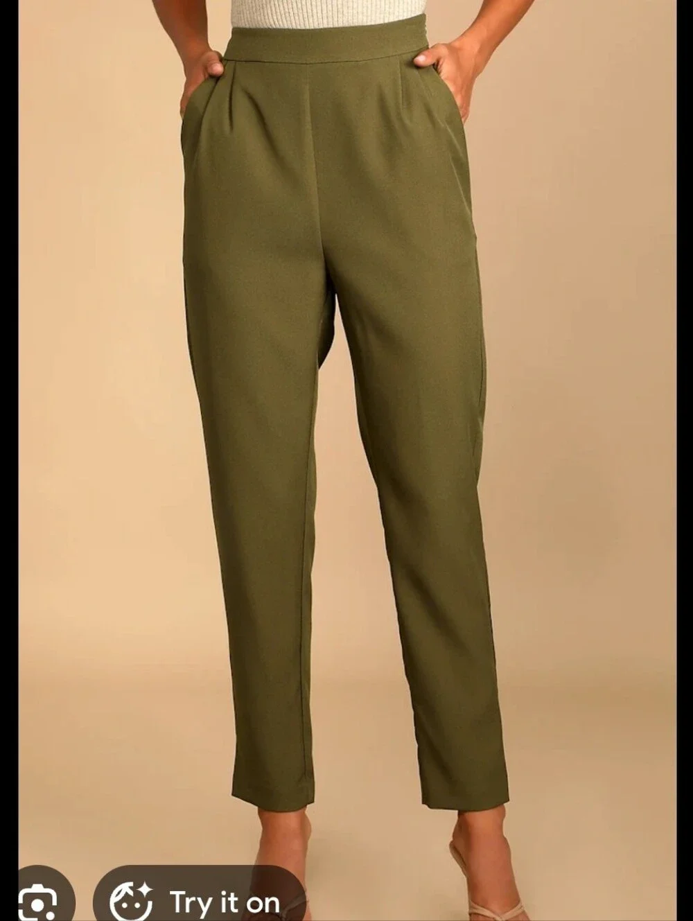 Women's Lulu's Green Trouser Pants Sz Medium